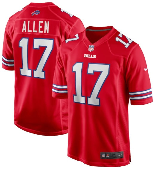 Josh Allen #17 Buffalo Bills Red Football Jersey Adult Men's Sizes