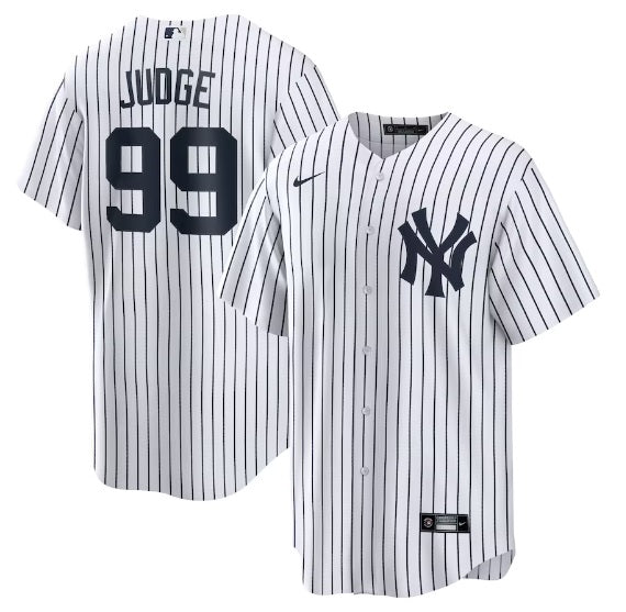 Aaron Judge New York Yankees #99 White Pinstripe With Name Jersey Adult Men's Sizes