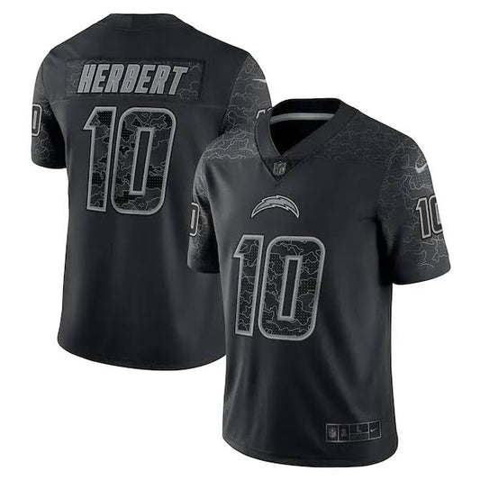 Justin Herbert Los Angeles Chargers #10 Black Football Jersey Adult Men's Sizes