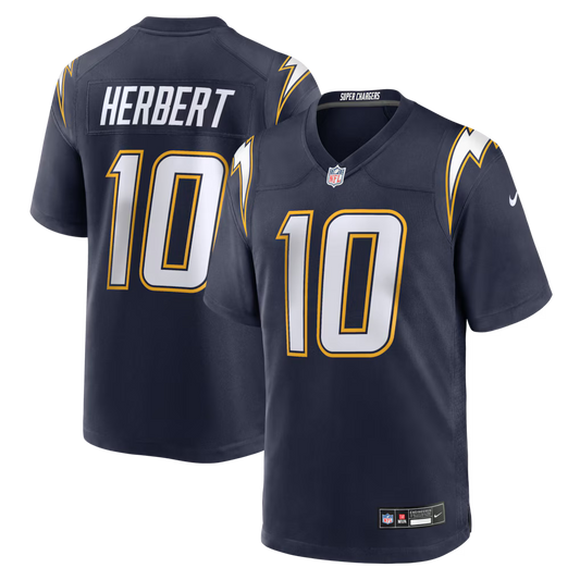 Justin Herbert Los Angeles Chargers #10 Navy Blue Football Jersey Adult Men's Sizes