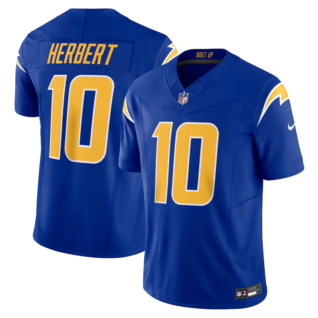 Justin Herbert Los Angeles Chargers #10 Royal Blue Football Jersey Adult Men's Sizes