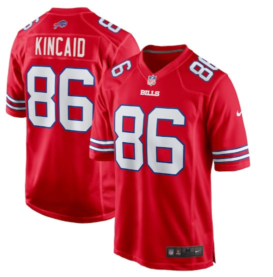 Dalton Kincaid #86 Buffalo Bills Red Football Jersey Adult Men's Sizes