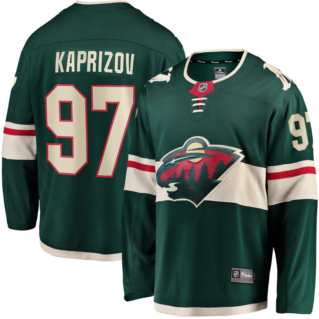 Kirill Kaprizov Minnesota Wild #97 Dark Green Hockey Jersey Adult Men's Sizes