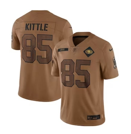 George Kittle San Francisco 49ers Salute to 2023 Service Football Jersey Men's Sizes