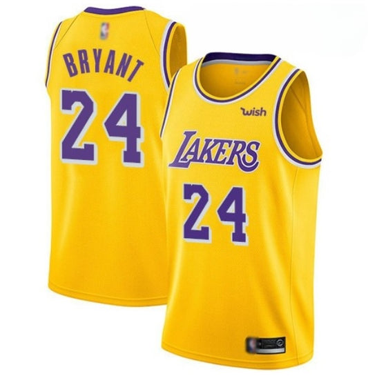 Kobe Bryant #24 Los Angeles Lakers Yellow W/ Purple Numbers Basketball Jersey Adult Men's Sizes