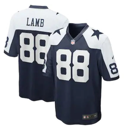 CeeDee Lamb Dallas Cowboys ALT Blue with White Sleeves Football Jersey Men's Sizes