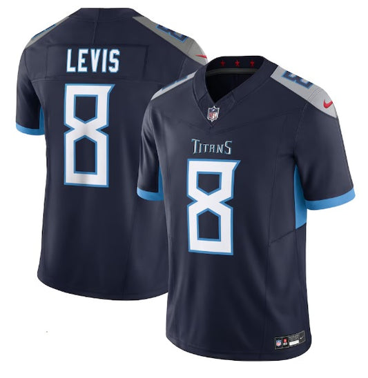 Will Levis #8 Tennessee Titans Dark Blue Football Jersey Adult Men's Sizes