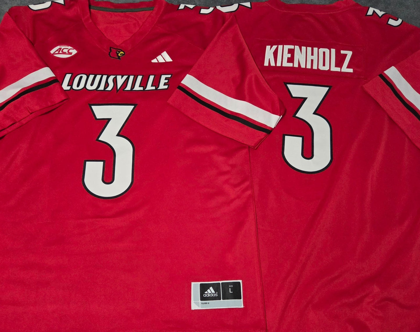 Lincoln Kienholz Louisville Cardinals #3 Red Football Jersey Adult Men's Sizes