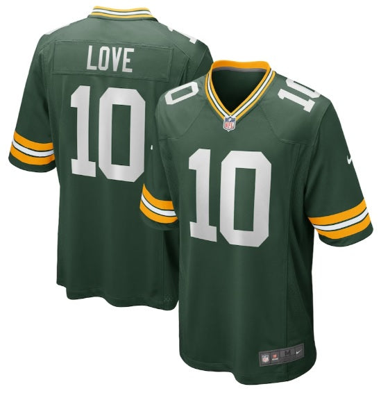 Jordan Love Green Bay Packers Green Football Jersey Adult Men's Sizes