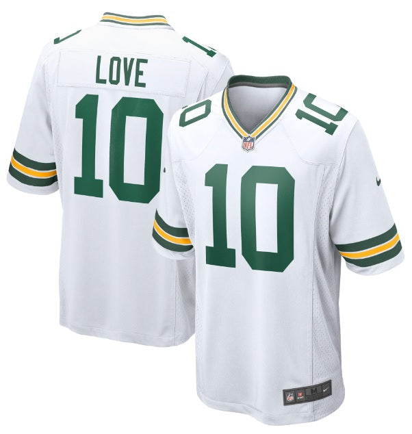 Jordan Love #10 Green Bay Packers White Football Jersey Adult Men's Sizes