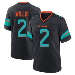 Malik Willis #2  Miami Dolphins Black Throwback Football Jersey Adult Men's Sizes