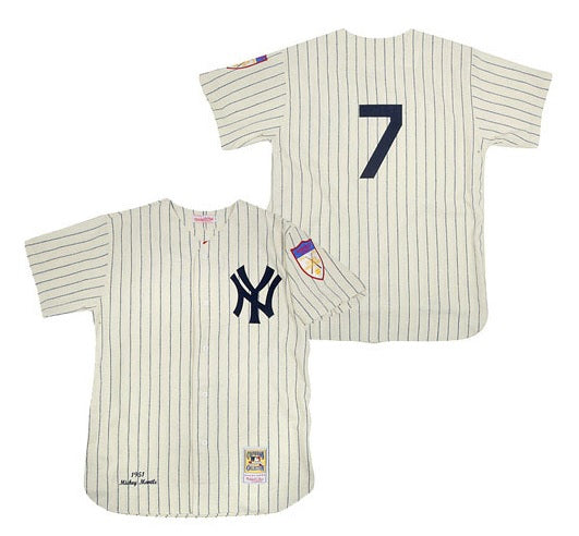 Mickey Mantle 1951 New York Yankees #7 White Home Baseball Jersey Adult Men's Sizes