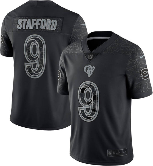 Matthew Stafford Los Angelas Rams #9 Black Football Jersey Adult Men's Sizes