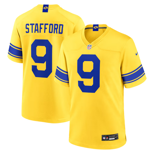 Matthew Stafford Los Angelas Rams #9 sol Yellow (Gold) Football Jersey Adult Men's Sizes