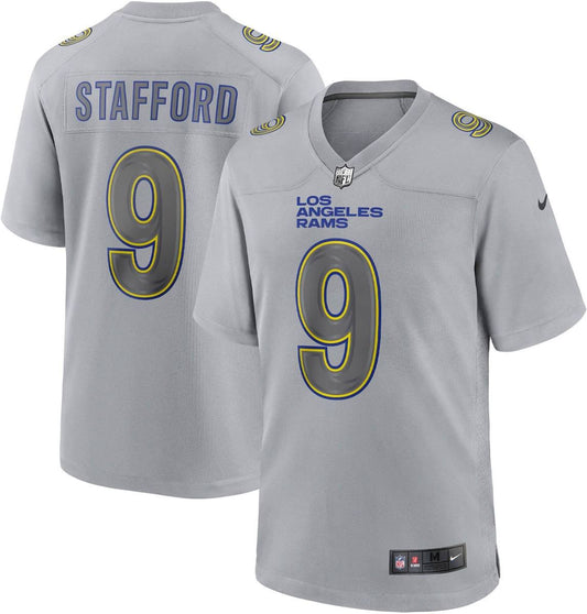 Matthew Stafford Los Angelas Rams #9 Gray Football Jersey Adult Men's Sizes