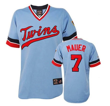 Joe Mauer Minnesota Twins #7 Baby Blue Pull-Over Baseball Jersey Adult Men's Sizes