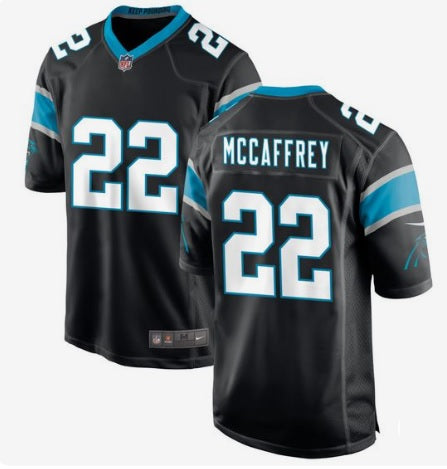 Christian McCaffrey #22 Black North Carolina Panthers Football Jersey Adult Men's Sizes