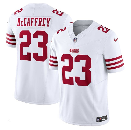 Christian McCaffrey San Francisco 49ers White Away Football Jersey Men's Sizes