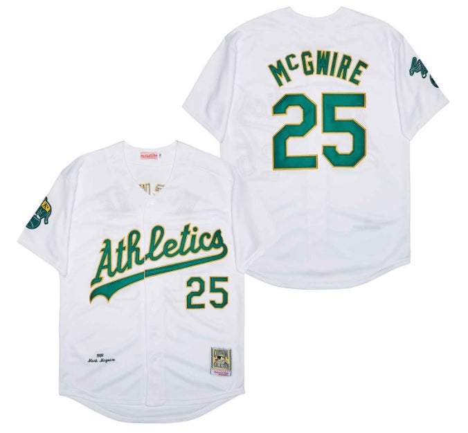 Mark McGwire #25 Oakland Athletics White Baseball Jersey Adult Men's Sizes