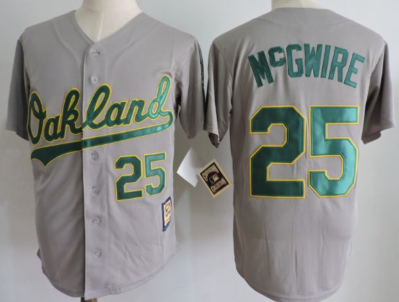 Mark McGwire #25 Oakland Athletics Gray Baseball Jersey Adult Men's Sizes