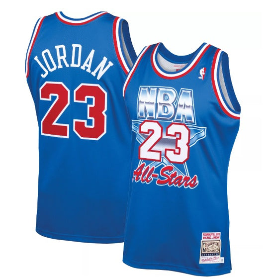 Michael Jordan Chicago Bulls 1993 Blue All Stars Basketball Jersey Adult Men's Sizes