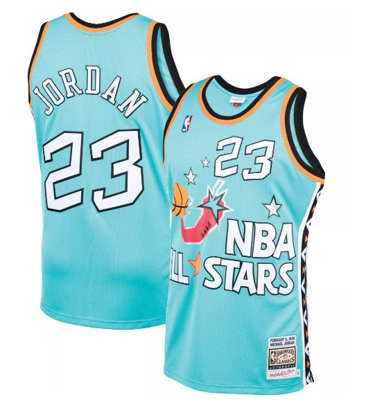 Michael Jordan Chicago Bulls 1996 Teal Green All Stars Basketball Jersey Adult Men's Sizes