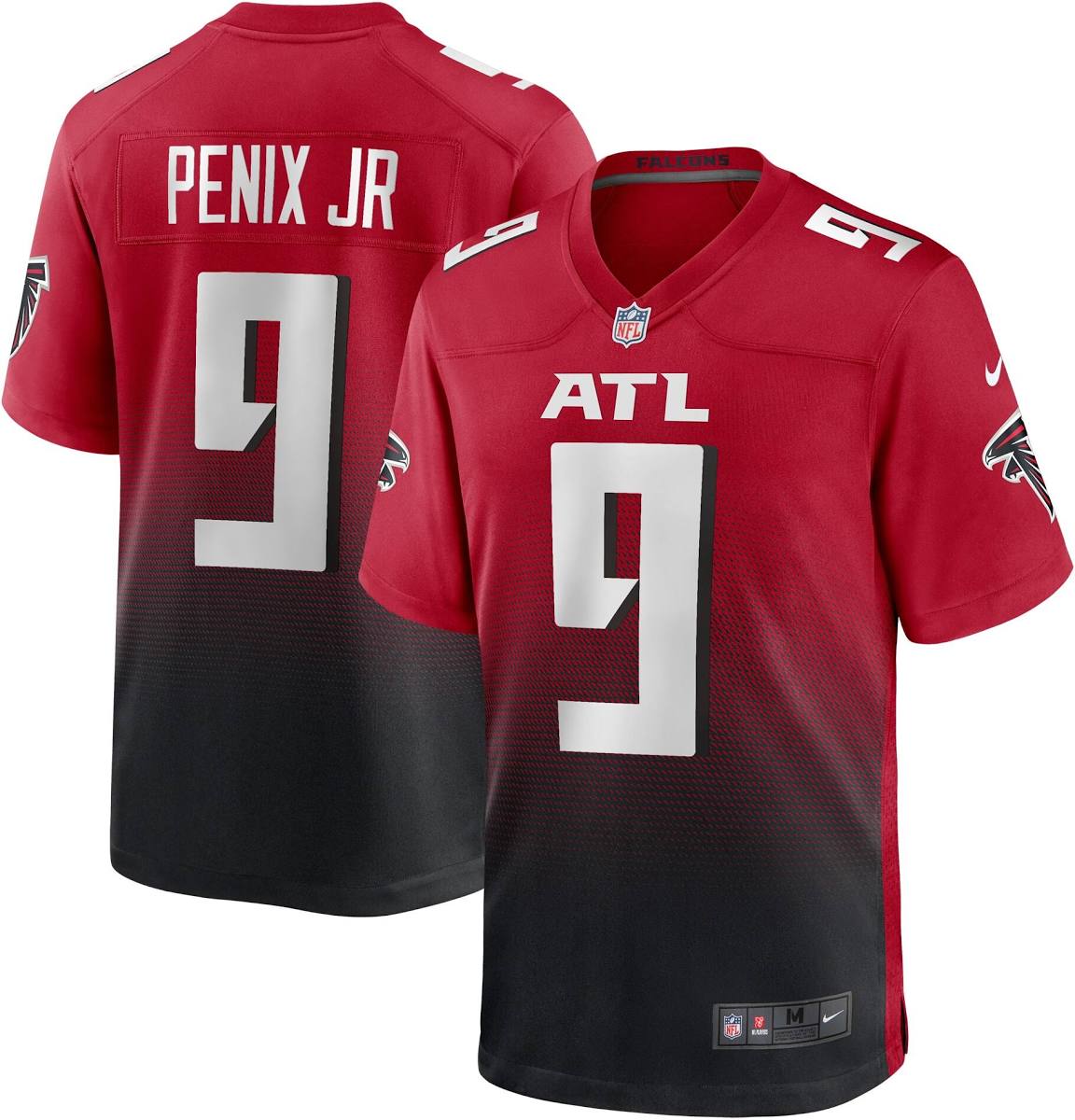 Michael Penix Jr. Atlanta Falcons #9  Red & Black Football Jersey Adult Men's Sizes