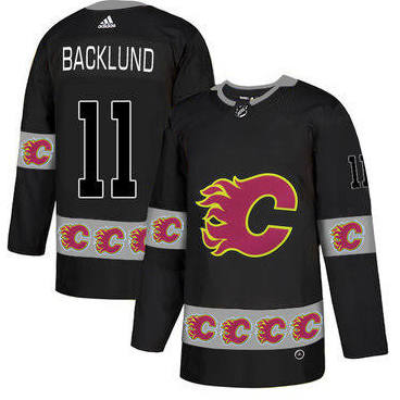 Mikael Backlund Calgary Flames #11 Gray, Red & Black Hockey Jersey Adult Men's Sizes