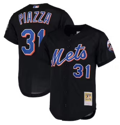 Mike Piazza New York Mets Black Mesh With Blue Numbers Baseball Jersey Adult Men's Sizes