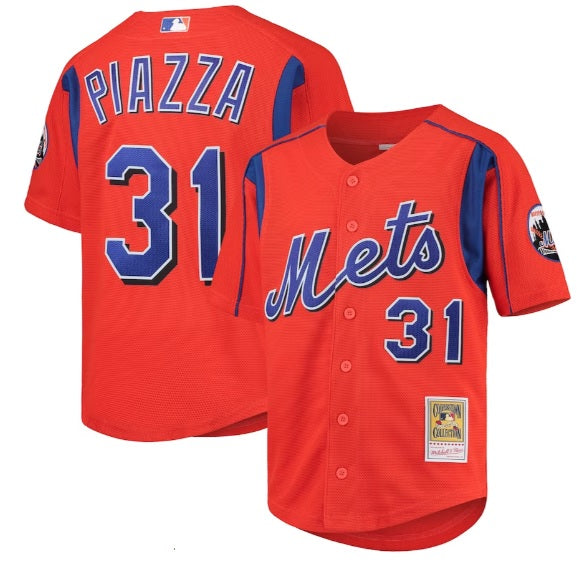 Mike Piazza New York Mets Orange Baseball Jersey Adult Men's Sizes