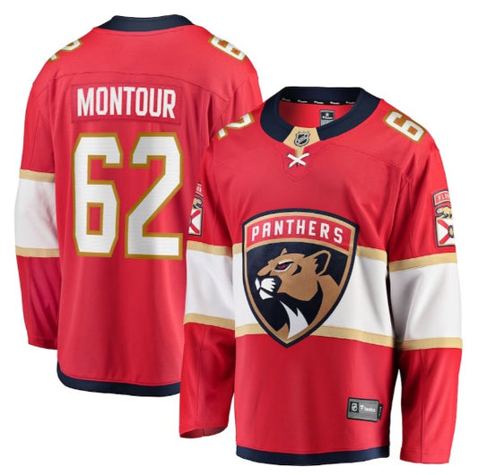 Brandon Montour #62 Florida Panthers Red Hockey Jersey Adult Men's Sizes