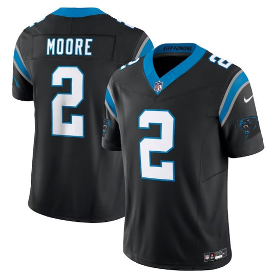 D.J. Moore #2 Black North Carolina Panthers Football Jersey Adult Men's Sizes