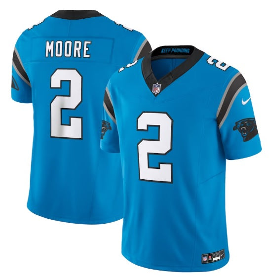 D.J. Moore #2 Blue North Carolina Panthers Football Jersey Adult Men's Sizes