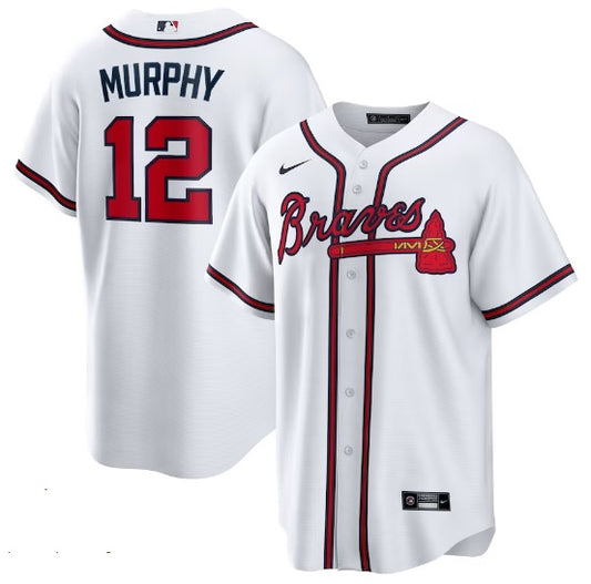 Sean Murphy #12 Atlanta Braves White Baseball Jersey Adult Men's Sizes