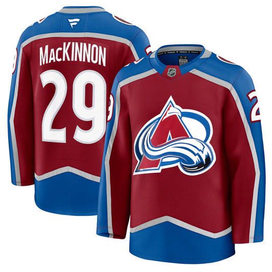 Nathan MacKinnon Colorado Avalanche #29 Burgundy & Blue Hockey Jersey Adult Men's Sizes