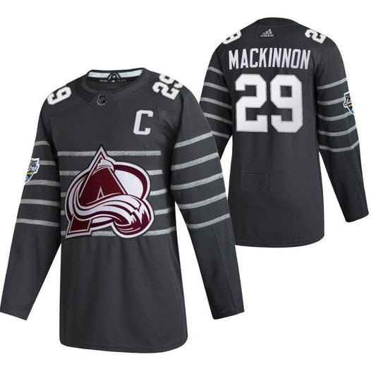 Nathan MacKinnon Colorado Avalanche #29 Gray & White  Hockey Jersey Adult Men's Sizes