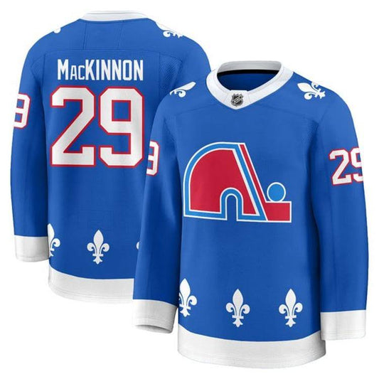 Nathan MacKinnon Colorado Avalanche #29 Light Blue & White Hockey Jersey Adult Men's Sizes