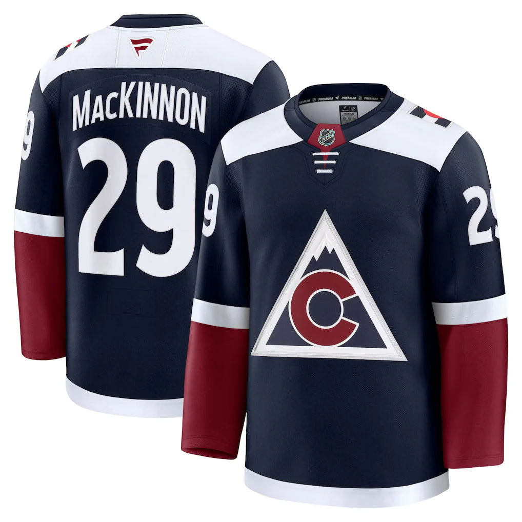 Nathan MacKinnon Colorado Avalanche #29 Navy Blue, White & Burgundy Hockey Jersey Adult Men's Sizes
