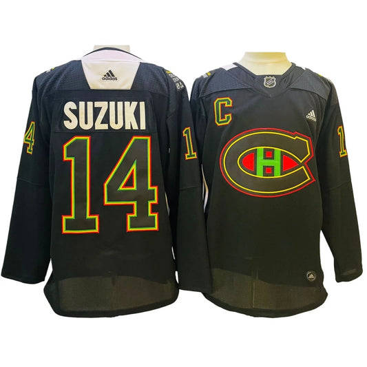 Nick Suzuki Montreal Canadiens #14 Black Hockey Jersey Adult Men's Sizes