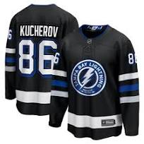 Nikita Kucherov Tampa Bay Lightning #86 Black, White & Royal Blue Hockey Jersey Adult Men's Sizes