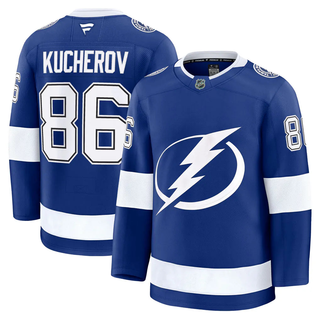 Nikita Kucherov Tampa Bay Lightning #86 White & Royal Blue Hockey Jersey Adult Men's Sizes