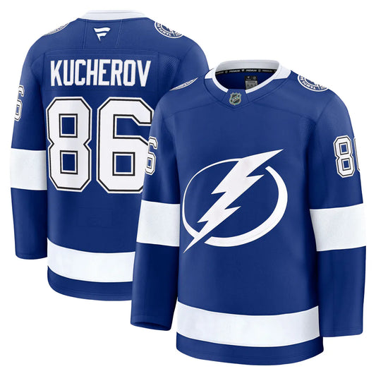 Nikita Kucherov Tampa Bay Lightning #86 White & Royal Blue Hockey Jersey Adult Men's Sizes
