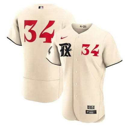 Nolan Ryan Texas Rangers Cream City Connect Baseball Jersey Adult Men's Sizes