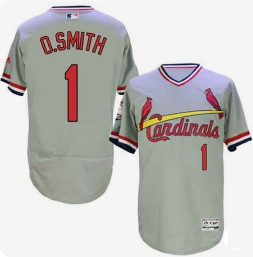 Ozzie Smith St. Louis Cardinals Gray Pull-Over Baseball Jersey Adult Men's Sizes