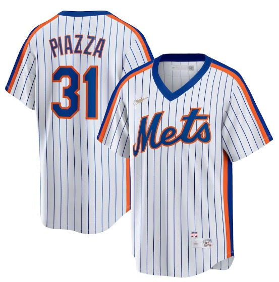 Mike Piazza #31 New York Mets White Pinstripe Pull-Over Baseball Jersey Adult Men's Sizes