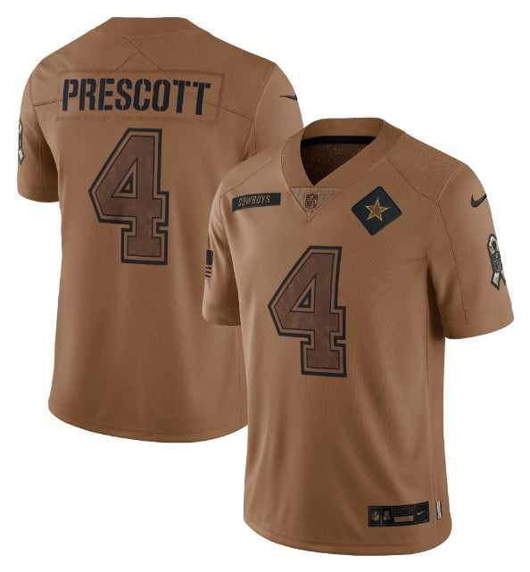 Dak Prescott Dallas Cowboys Salute To Service 2023 Football Jersey Men's Sizes