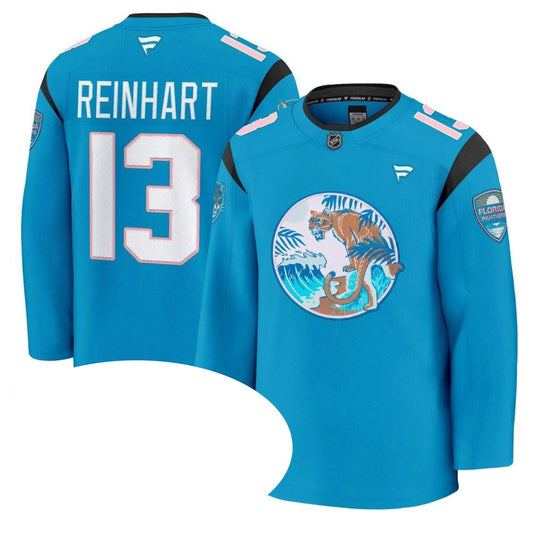 Sam Reinhart Florida Panthers #13 Baby Blue Hockey Jersey Adult Men's Sizes