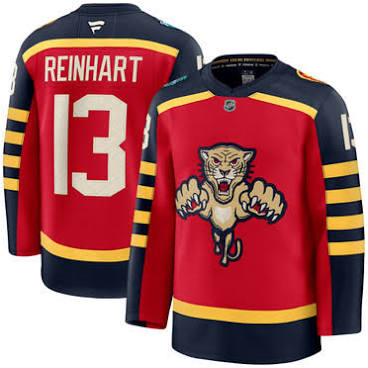 Sam Reinhart Florida Panthers #13 Navy Blue & Red Hockey Jersey Adult Men's Sizes