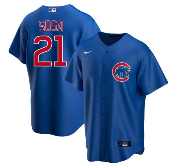 Sammy Sosa Chicago Cubs Blue W/Swoosh New Logo Baseball Jersey Adult Men's Sizes