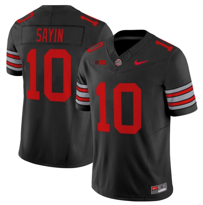 Julian Sayin #10 Ohio State Buckeyes Black Football Jersey Adult Men's Sizes